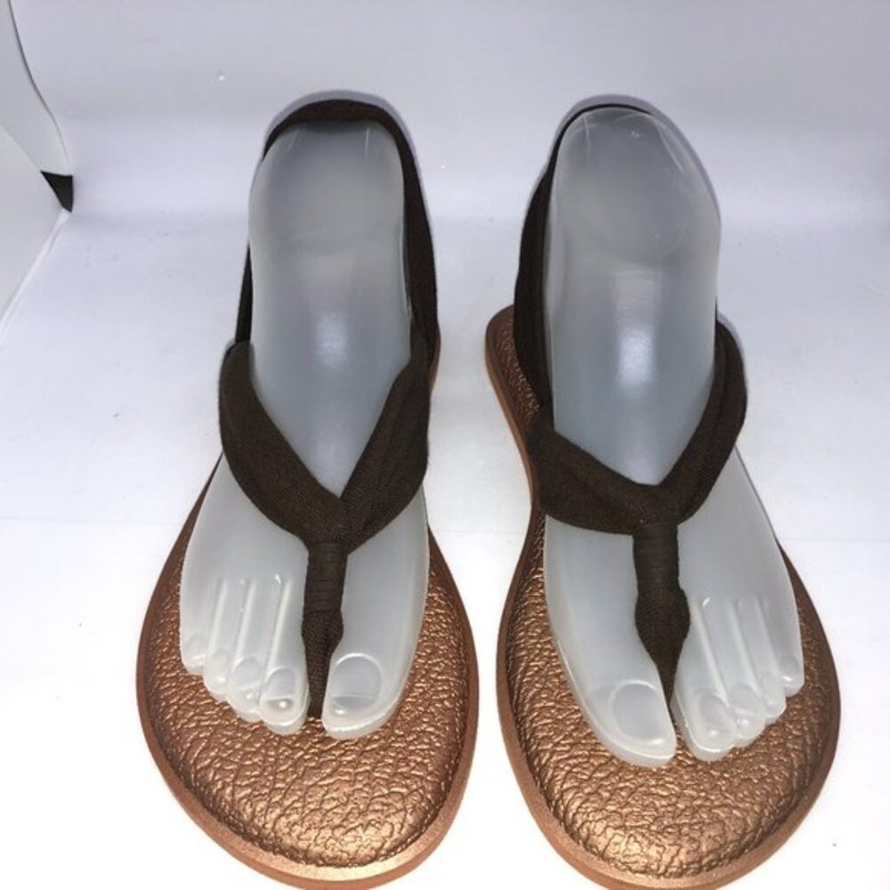 Sanuk Brown Fabric Sandals‎ Women's 6